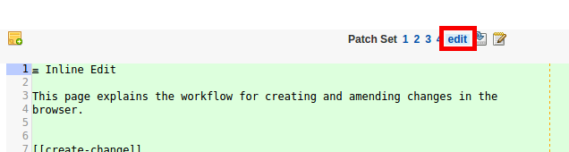 inline edit edit in diff screen patch list